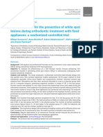 Fluoride Varnish For The Prevention of White Spot Lesions During Orthodontic Treatment With Fixed Appliances: A Randomized Controlled Trial