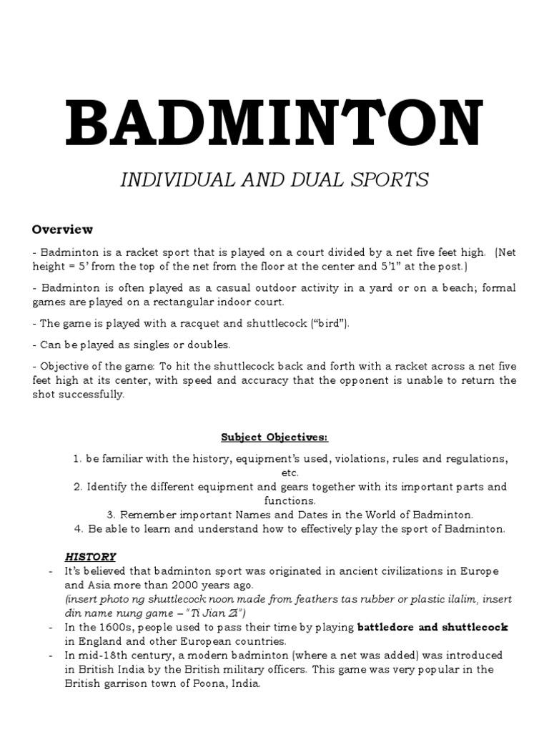 Badminton Group 3 Dtt22 | PDF | Referee | Racquet Sports