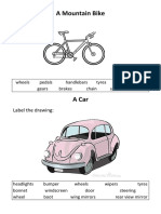 Label A Car and A Mountain Bike Fun Activities Games Picture Description Exercises - 42601