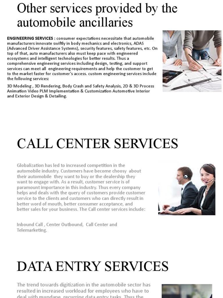 Ancillary Services in Automobile Industry PDF Call Centre