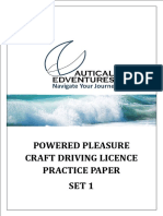 Powered Pleasure Craft Driving Licence Practice Paper Set 1