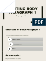 Writing Body Paragraph 1