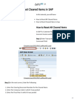 FBRA - How To Reset Cleared Items in SAP