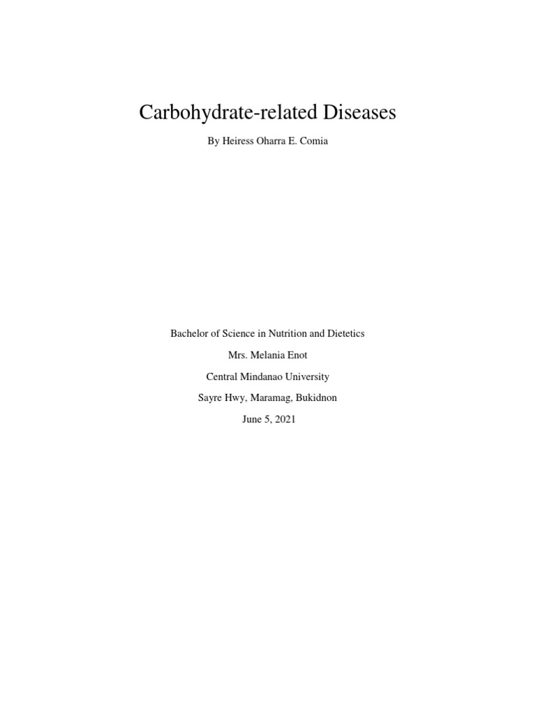 Carbohydrate Related Diseases Examples