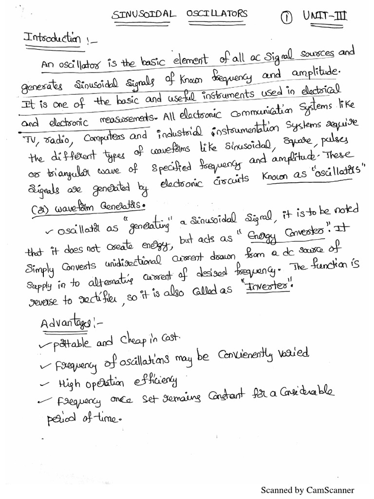 Oscillators Notes PDF