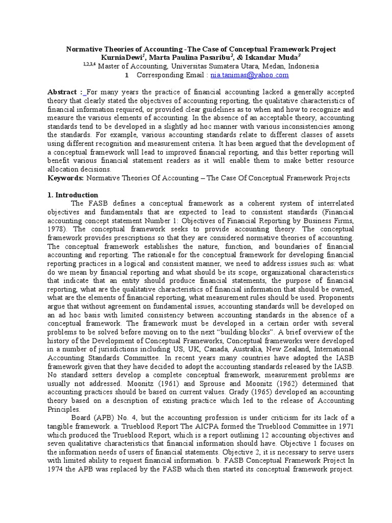 Normative Accounting Theories Overview | PDF | Financial Accounting ...