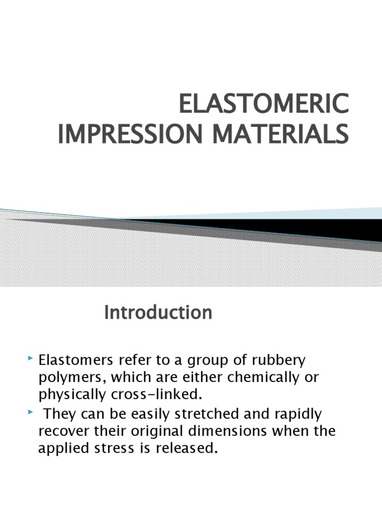 Elastomeric Impression Materials PDF Chemical Compounds Chemistry