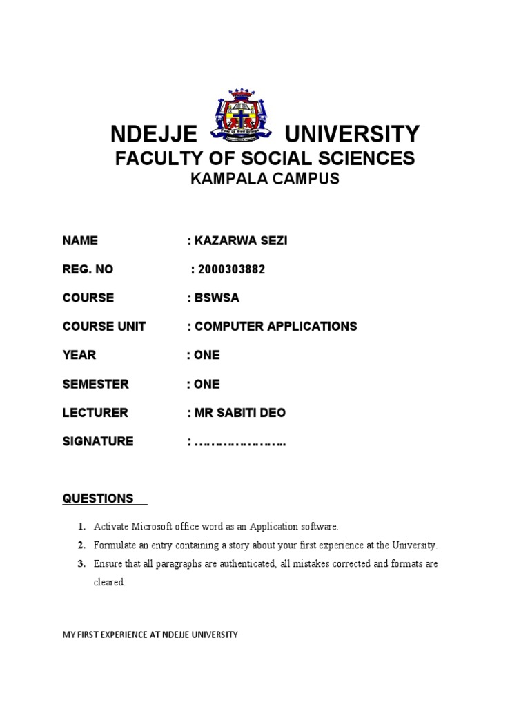Ndejje University: Faculty of Social Sciences | PDF | Further Education ...