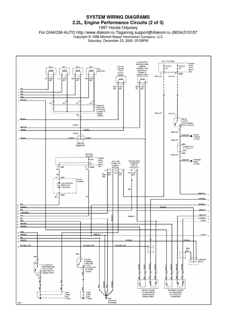 System Wiring Diagrams 2.2L, Engine Performance Circuits (2 of 3) | PDF ...
