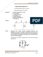 Expt - 3 - Verification of Reciprocity Theorem For Ac Circuits