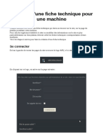 Création fiche technique machine