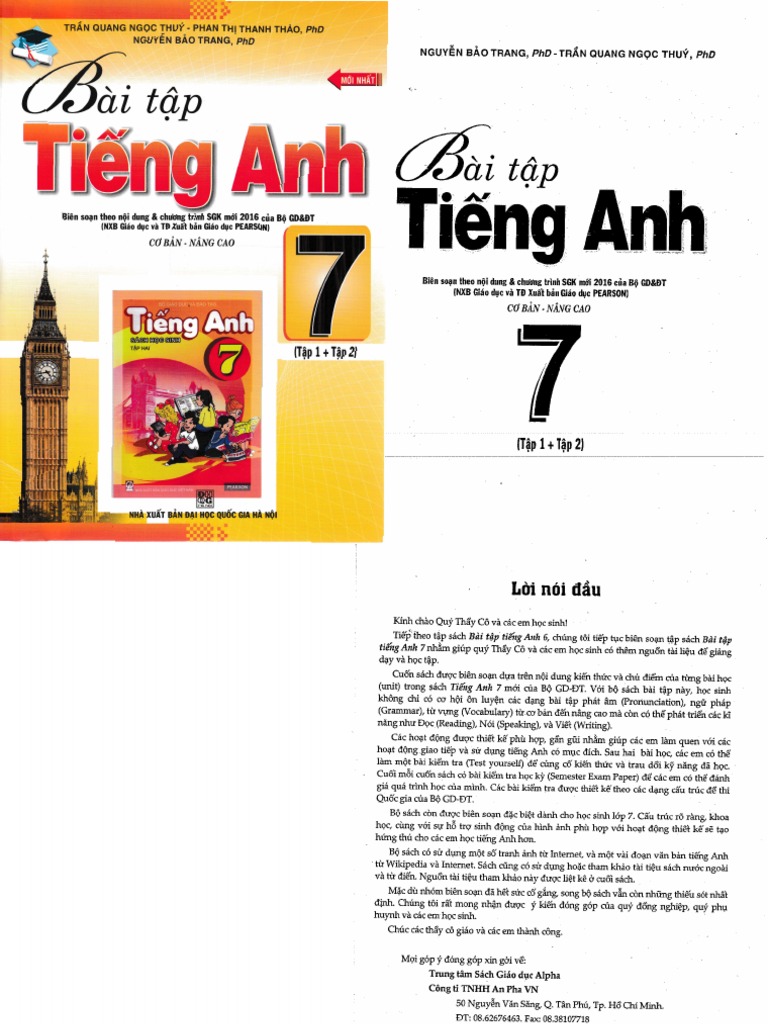 Bai Tap Anh 7 Tap 1,2 Chuong Trinh Moi | PDF