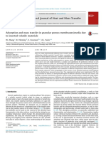 00 Adsorption and Mass Transfer in Granular Porous Membranes-Media Due To Inserted Volatile Materials