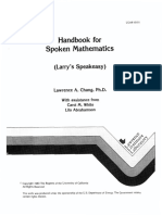 Handbook Spoken Mathematics: (Larry's Speakeasy)