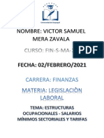 Estructuras Ocupacionales - Salarios Mínimos Sectoriales y Tarifas - Victor Samuel Mera Zavala