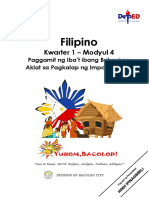 FIL3 Q1 M4 Paggamit NG Iba't Ibang Bahagi NG Aklat Sa Pagkalap NG Impormasyon