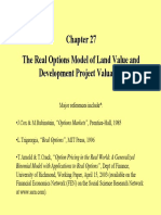The Real Options Model of Land Value and Development Project Valuation