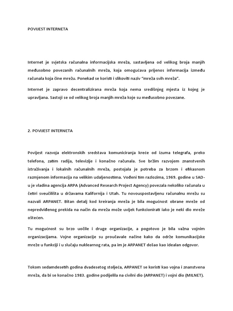 Povijest Interneta | PDF