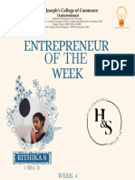 Entrepreneur of The Week: Rithika S