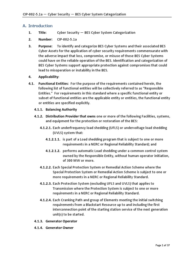 BES Cyber System Categorization Guide | PDF