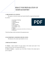 Report Format For Preparation of Seminar Report