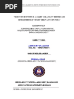 Behaviour of Stock Markets Wrt Introduction of Derivatives