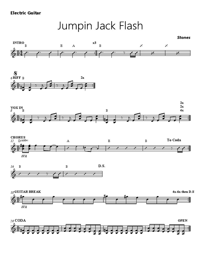 Jumpin Jack Flash | PDF | Rock Songs | Rock Music