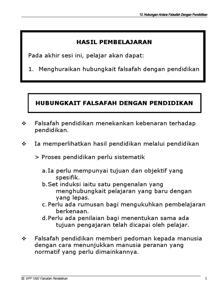12 Hubungan Antara Falsafah Dan Pendidikan Pdf