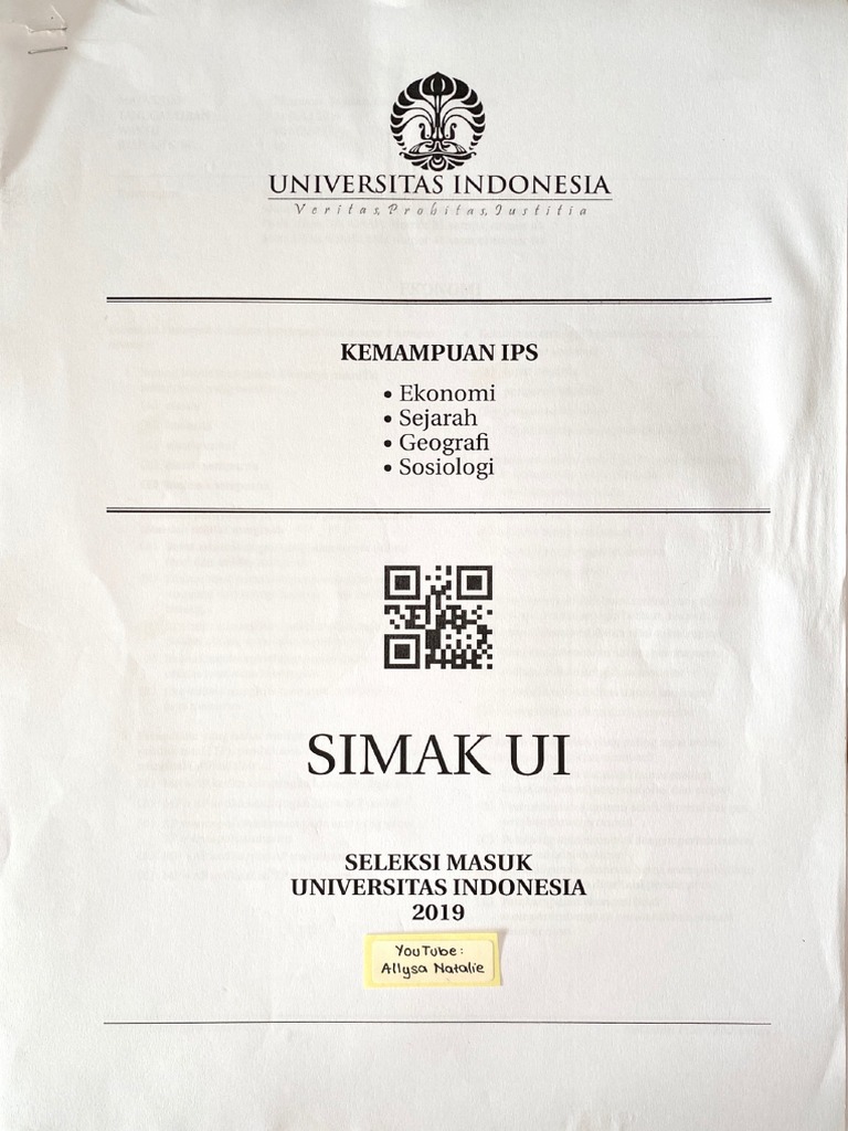 SIMAK UI Reguler 2019 | PDF