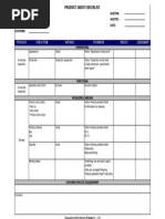 PRODUCT AUDIT CHECKLIST