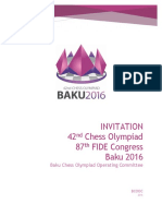 Invitation 42 Chess Olympiad 87 FIDE Congress Baku 2016: ND TH