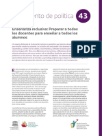 Documento de Política: Enseñanza Inclusiva: Preparar A Todos Los Docentes para Enseñar A Todos Los Alumnos