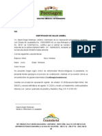 Certificado de Salud Anubis Cocker