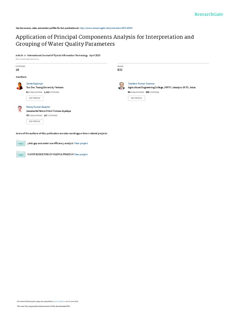 Application of Principal Components Analysis For I | PDF | Principal ...