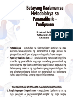 Batayang Kaalaman Sa Metodolohiya Sa Pananaliksik - Panlipunan