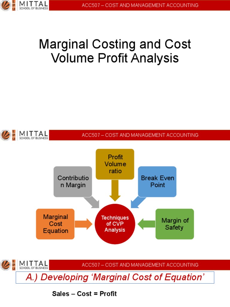 CVP Analysis and Marginal Costing Techniques | PDF | Business Economics ...