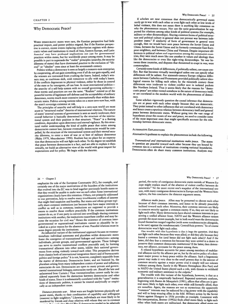 Understanding Democratic Peace Theory | PDF | Democracy | Political ...