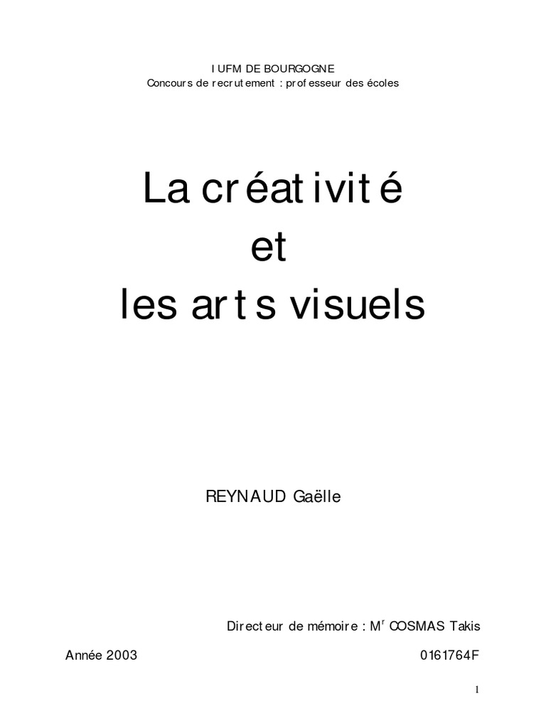Développer la créativité en arts visuels | PDF | Arts | Créativité