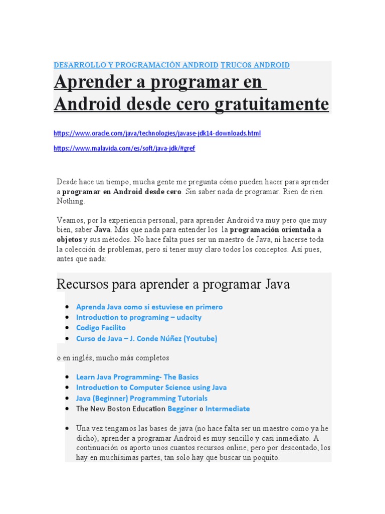 Aprende a Programar en Android Desde Cero | PDF | Android (sistema ...
