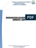 Apostila de INTRODUÇÃO AO ESTUDO DO DIREITO - IED