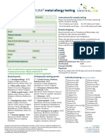 Request Form For MELISA Metal Allergy Testing: Instructions For Sample Taking Referred by