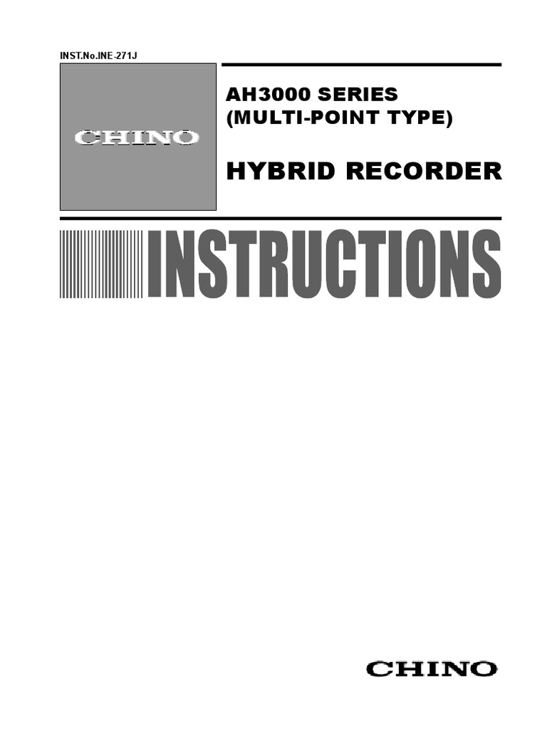 Ah3000 Chino Recorder Manual | PDF | Power Supply | Fuse (Electrical)
