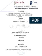 Instituciones Relacionadas A La Transparencia y Acceso A La Información en México