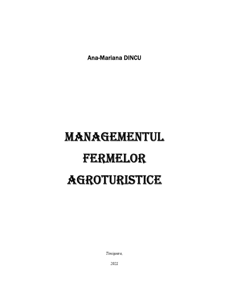 Managementul Fermelor Agroturistice | PDF