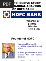 Comprehensive Study On Financial Analysis of HDFC Bank: Prepared by