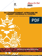 DÉTAILS D'INSCRIPTION African Choral and Gospel Championship SOUTH AFRICA 2021 (FRENCH) LINK