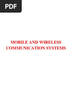 Mobile and Wireless Communication Syste