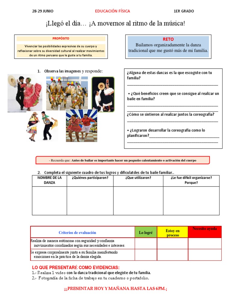 1er Grado 28 Junio | PDF | Bailes | Sicología