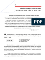 Cálculo rápido do tempo de usinagem usando área do cavaco