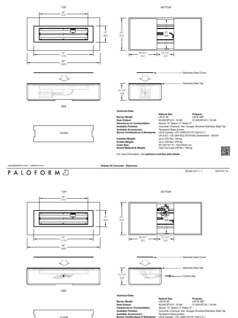 Robata 54 Linear Fire Pit DWG PDF Building Engineering Materials